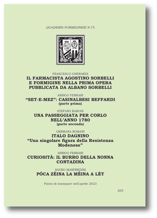 copertina Quaderni Formiginesi N. 75
